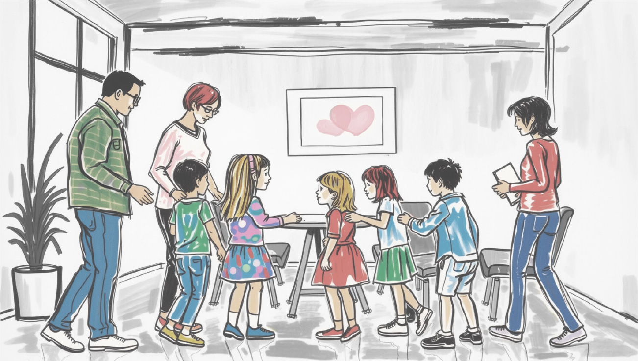 Les ateliers de groupe permettent aux parents et aux enfants de partager leur vécu.